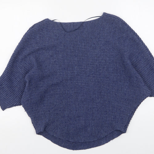 LEONARDO Womens Blue Round Neck  Acrylic Pullover Jumper Size M