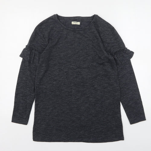 Papaya Womens Grey Round Neck  Polyester Pullover Jumper Size 10