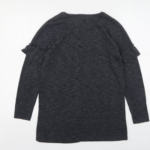 Papaya Womens Grey Round Neck  Polyester Pullover Jumper Size 10