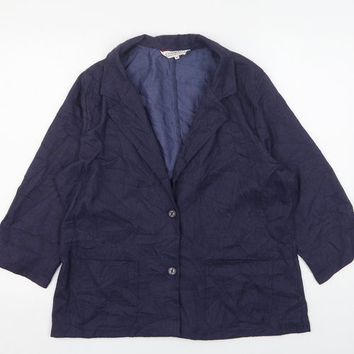 Country Collection  Womens Blue  Polyester Jacket Blazer Size 16