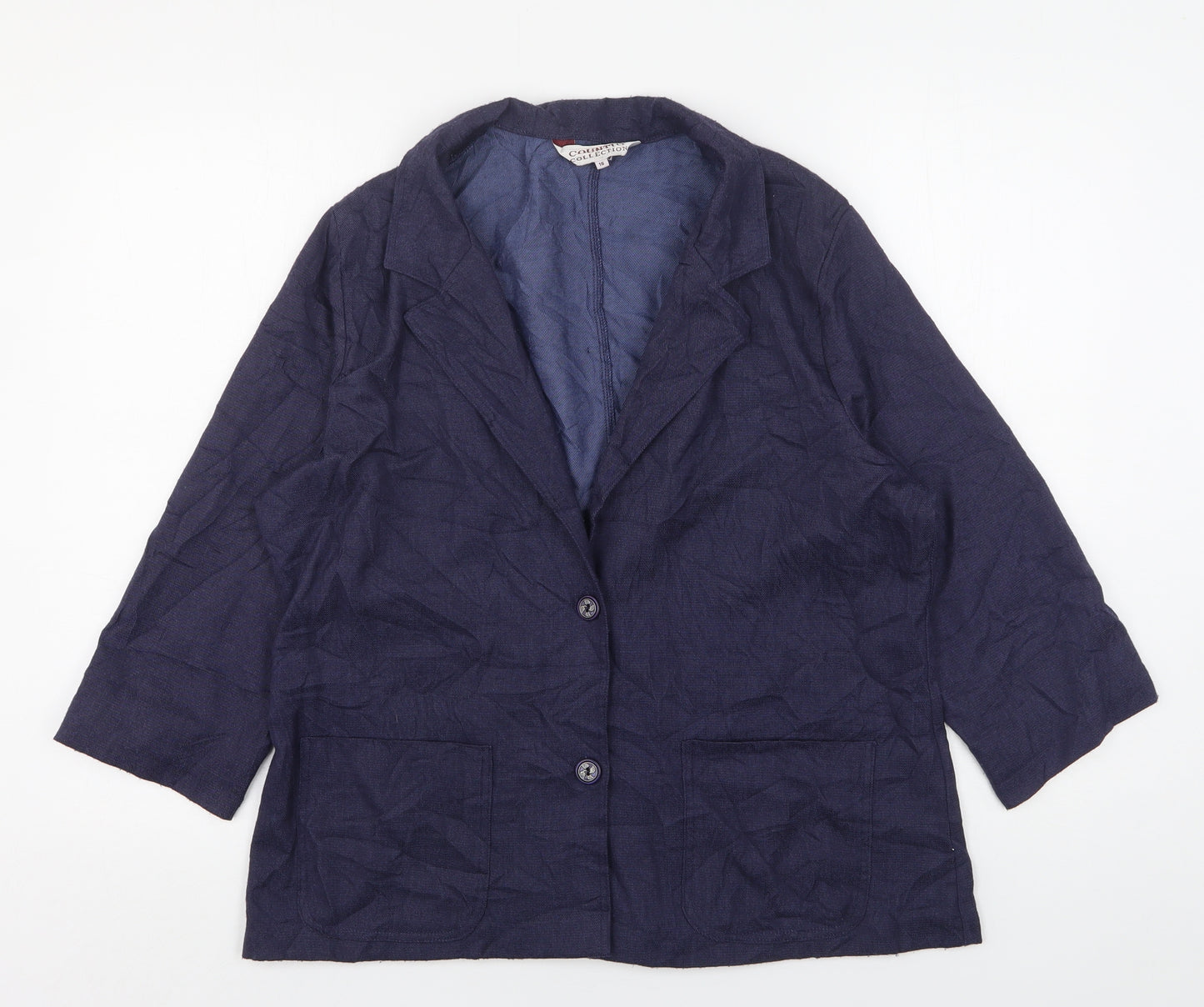 Country Collection  Womens Blue  Polyester Jacket Blazer Size 16