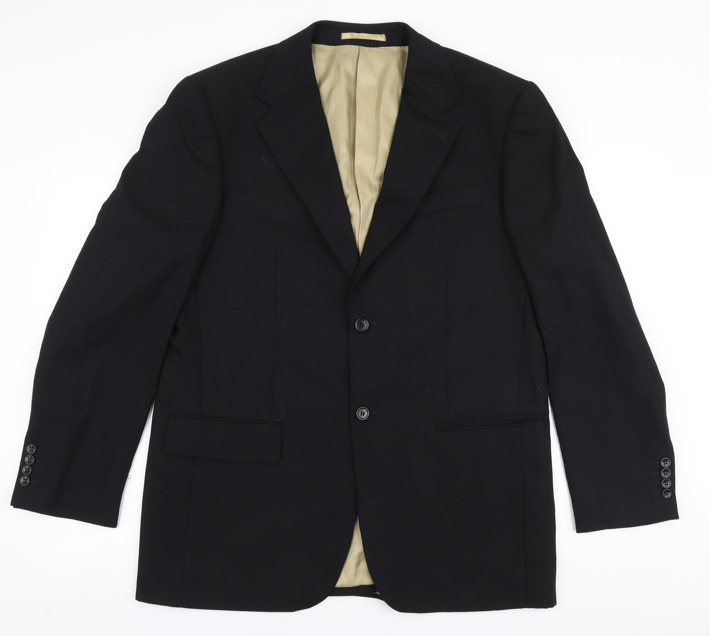 Pierre Cardin Mens Black  Wool Jacket Suit Jacket Size 42