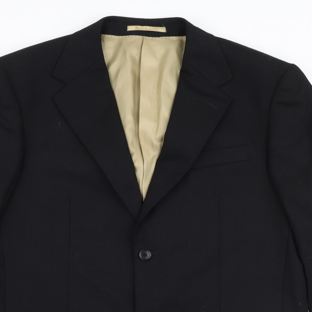 Pierre Cardin Mens Black  Wool Jacket Suit Jacket Size 42