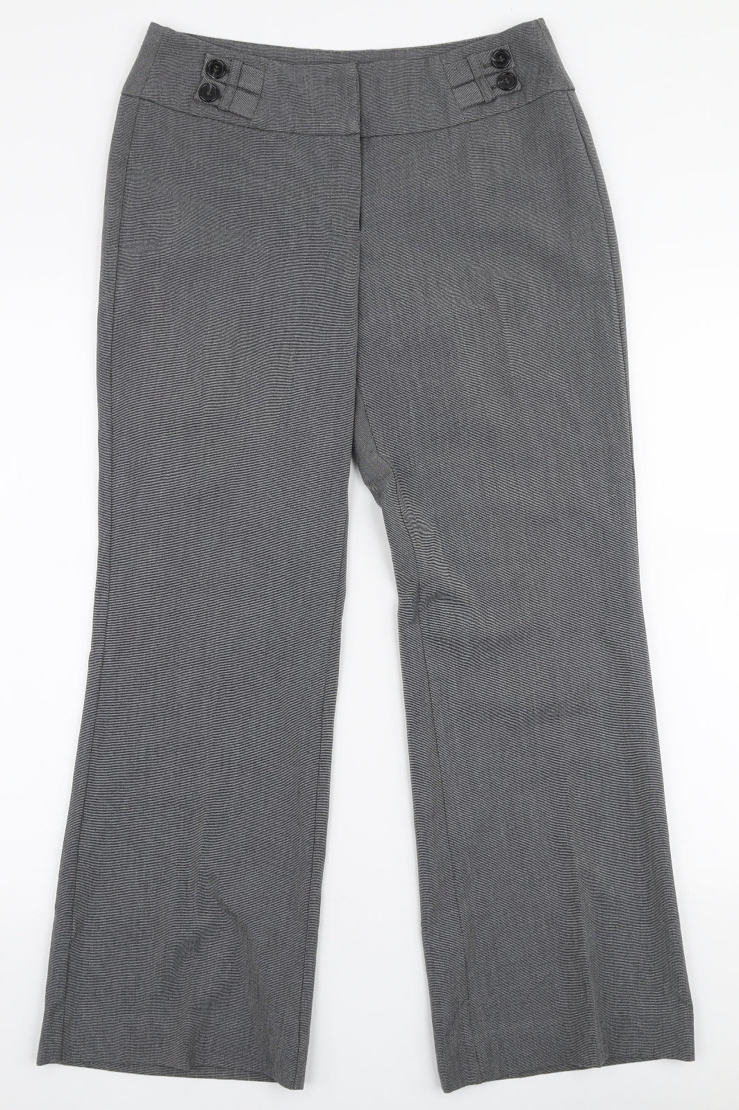Debenhams Womens Grey  Polyester Trousers  Size 8 L29 in Regular Zip