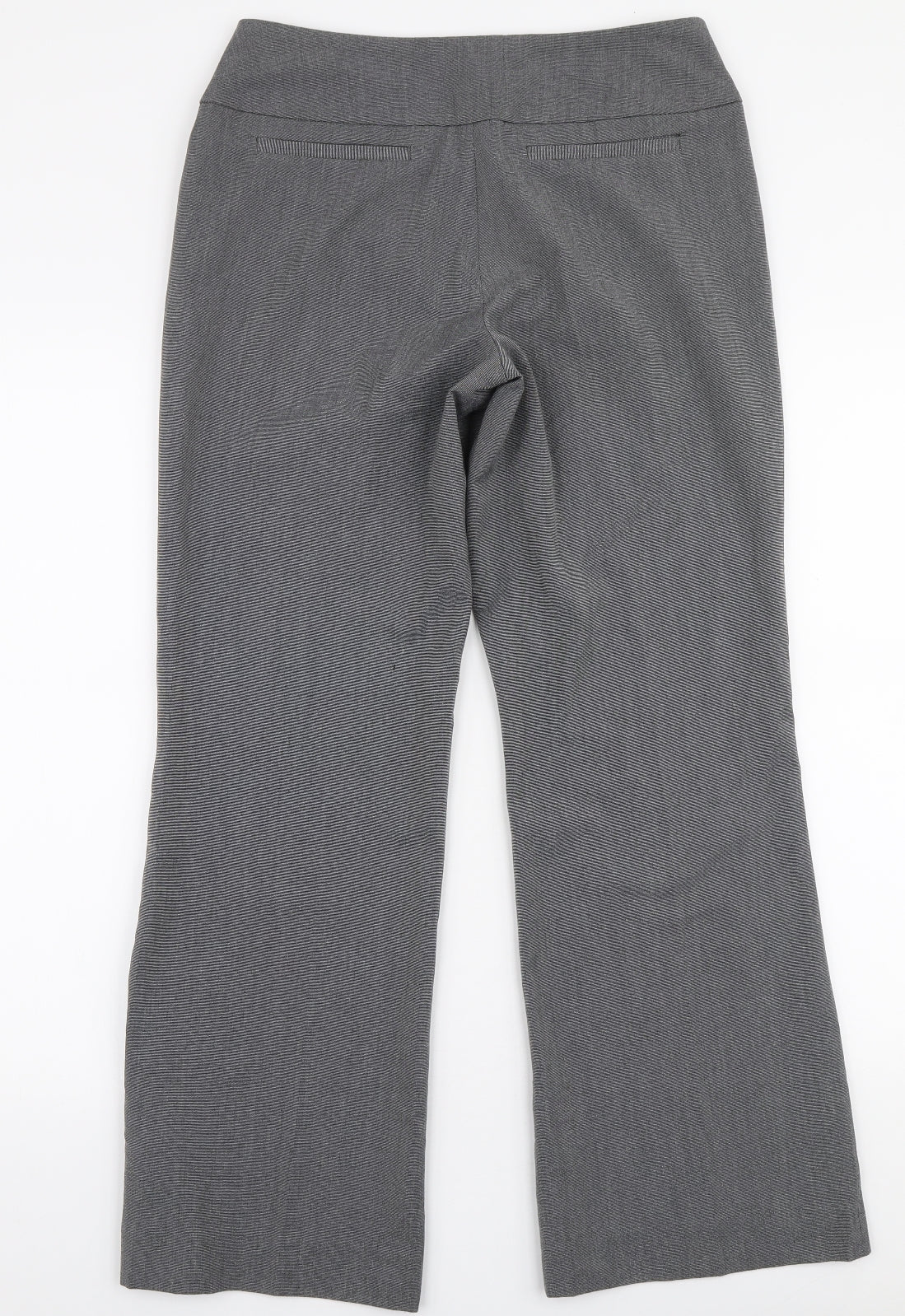 Debenhams Womens Grey  Polyester Trousers  Size 8 L29 in Regular Zip