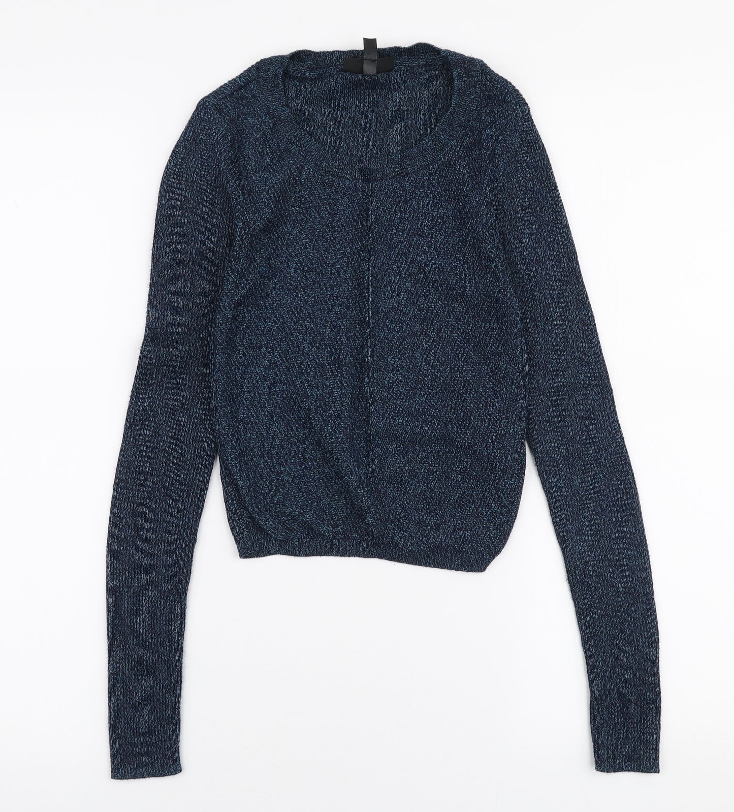 Topshop Womens Blue Round Neck  Viscose Pullover Jumper Size 8
