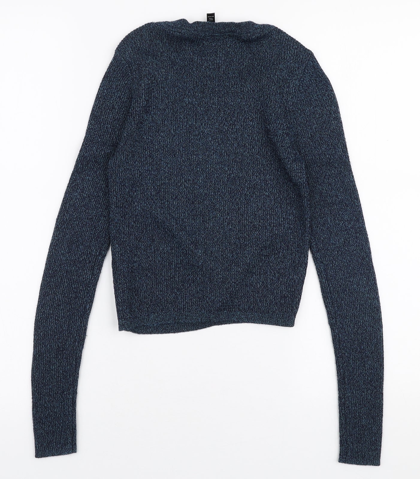 Topshop Womens Blue Round Neck  Viscose Pullover Jumper Size 8