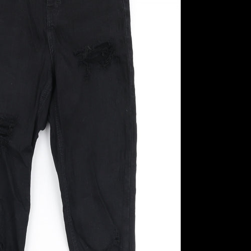 Topshop Womens Black  Cotton Skinny Jeans Size 28 in L30 in Slim Zip