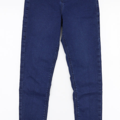 Topshop Womens Blue  Cotton Skinny Jeans Size 26 in L30 in Slim Zip