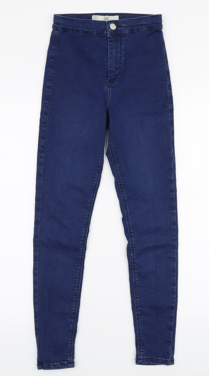 Topshop Womens Blue Cotton Skinny Jeans Size 26 in L30 in Slim Zip