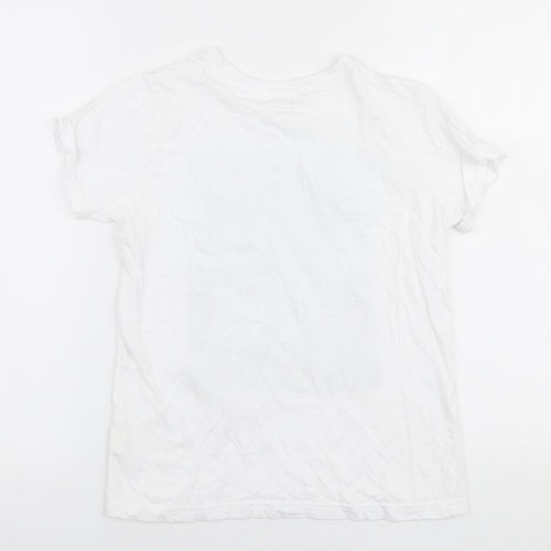 Primark Boys White  100% Cotton Jersey T-Shirt Size 9-10 Years Round Neck Pullover - California