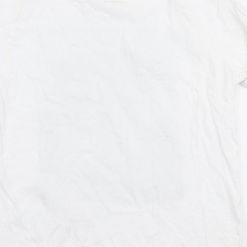 Primark Boys White  100% Cotton Jersey T-Shirt Size 9-10 Years Round Neck Pullover - California