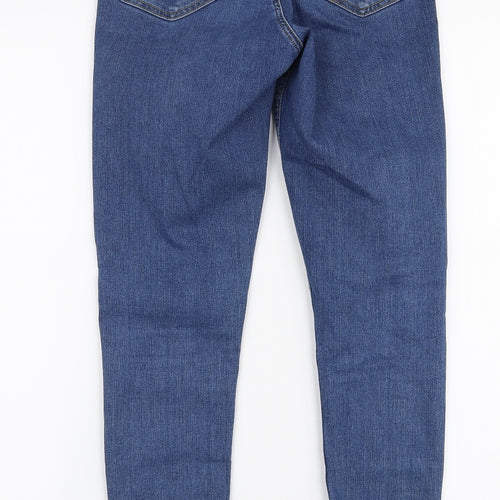 Topshop Womens Blue  Cotton Skinny Jeans Size 28 L32 in Slim Zip
