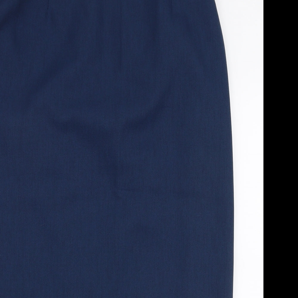 Preworn Womens Blue  Polyester A-Line Skirt Size 16   Zip