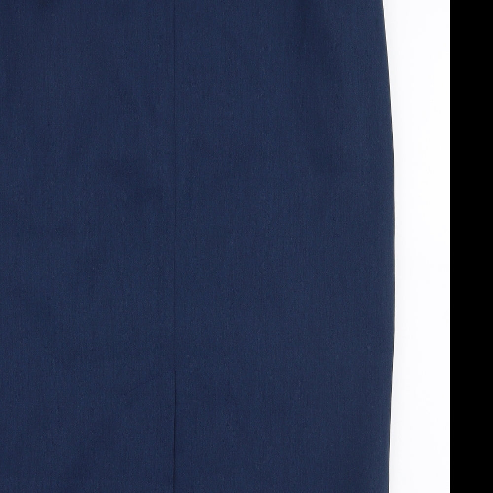 Preworn Womens Blue  Polyester A-Line Skirt Size 16   Zip