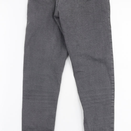 Topshop Womens Grey  Cotton Skinny Jeans Size 26 in L30 in Slim Zip
