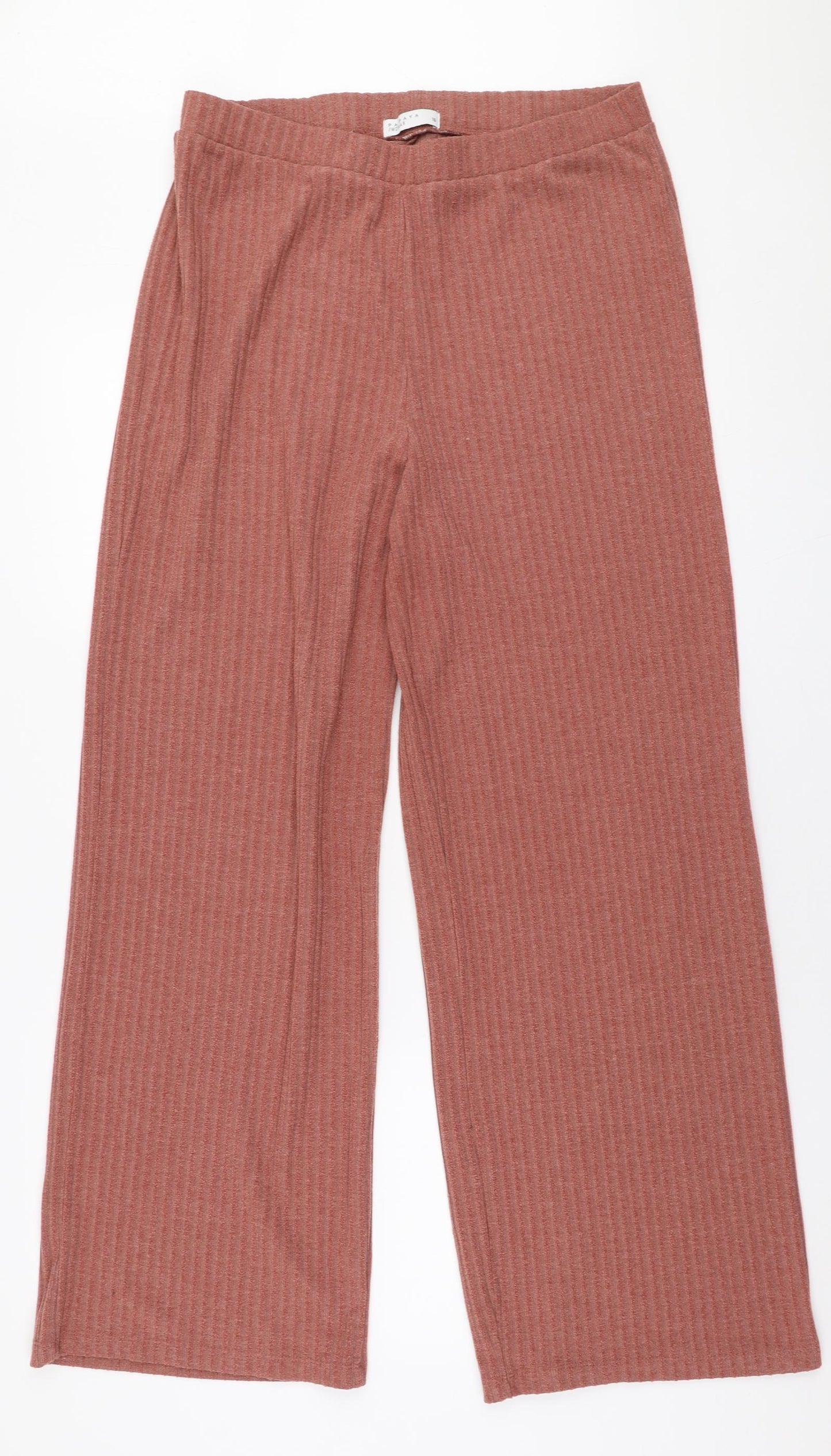 Papaya Womens Pink  Polyester Trousers  Size 16 L29 in Regular