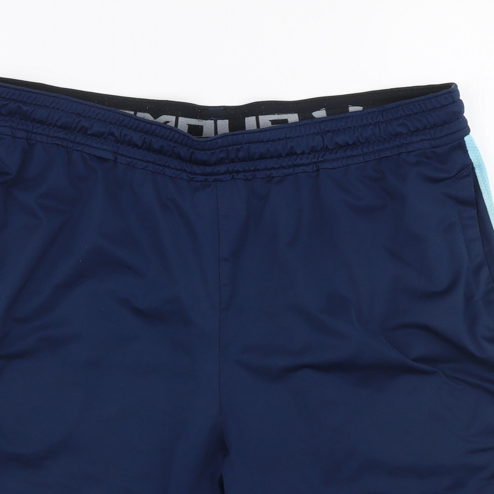Under armour Mens Blue  Polyester Sweat Shorts Size L L8 in Regular Drawstring