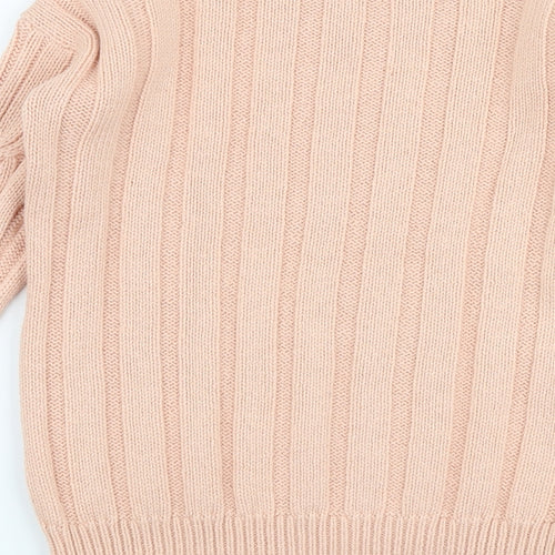 Marks and Spencer Womens Pink Round Neck  Cotton Pullover Jumper Size 8