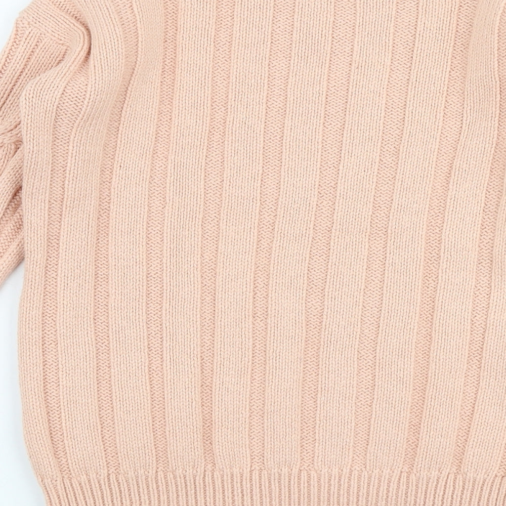 Marks and Spencer Womens Pink Round Neck  Cotton Pullover Jumper Size 8