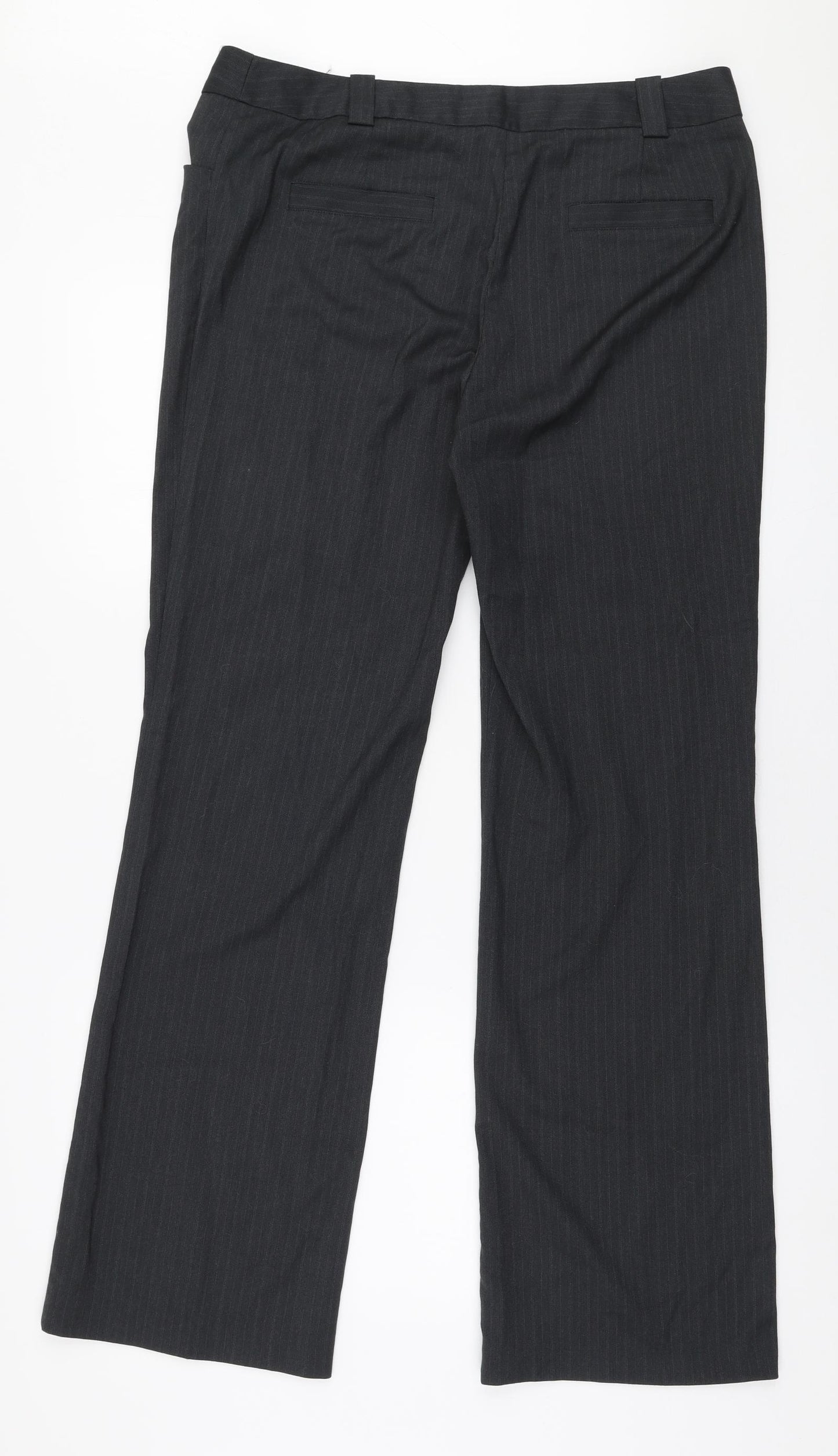 NEXT Womens Grey  Polyester Trousers  Size 14 L32 in Regular Zip