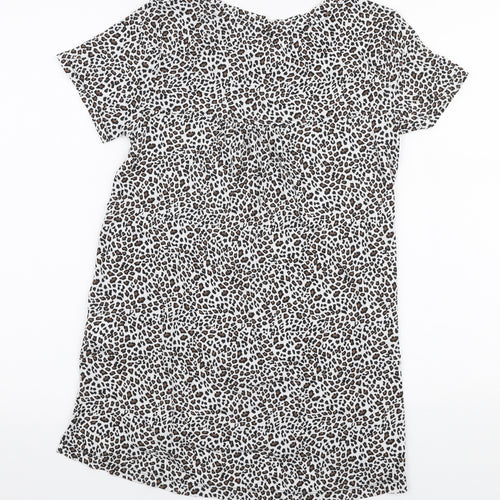 Cuddlduds Womens Multicoloured Animal Print Modal Jersey T-Shirt Size S Round Neck