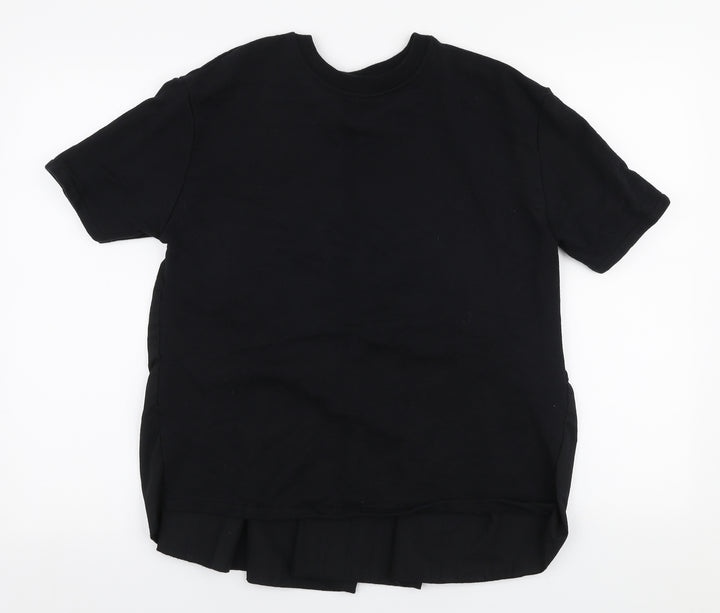 Zara Womens Black  Cotton Pullover Sweatshirt Size M  Pullover