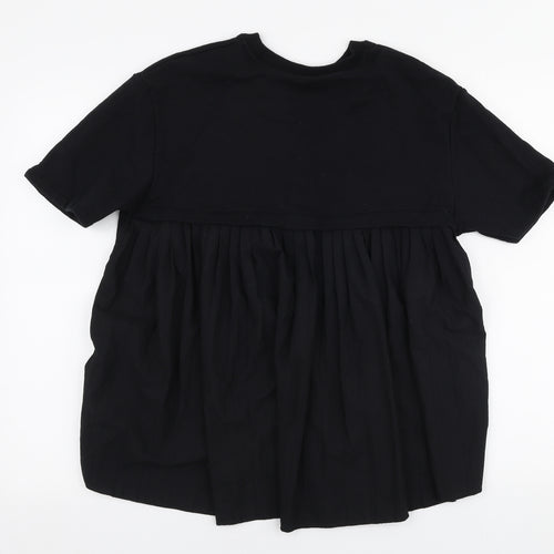 Zara Womens Black  Cotton Pullover Sweatshirt Size M  Pullover