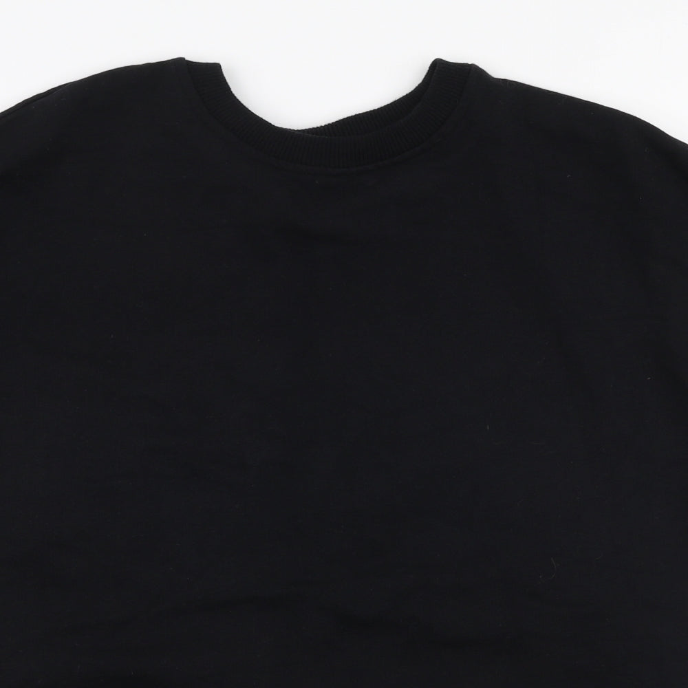Zara Womens Black  Cotton Pullover Sweatshirt Size M  Pullover