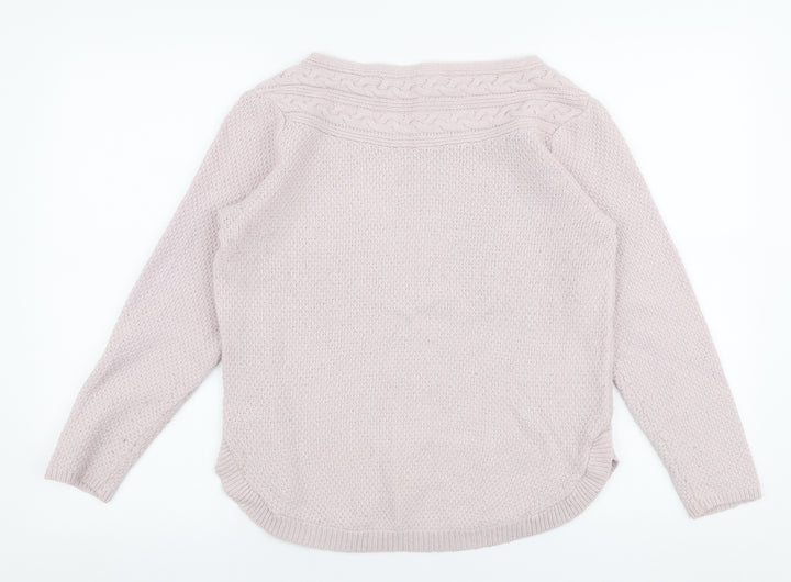 Monsoon Womens Pink Boat Neck  Polyamide Pullover Jumper Size M