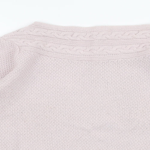 Monsoon Womens Pink Boat Neck  Polyamide Pullover Jumper Size M
