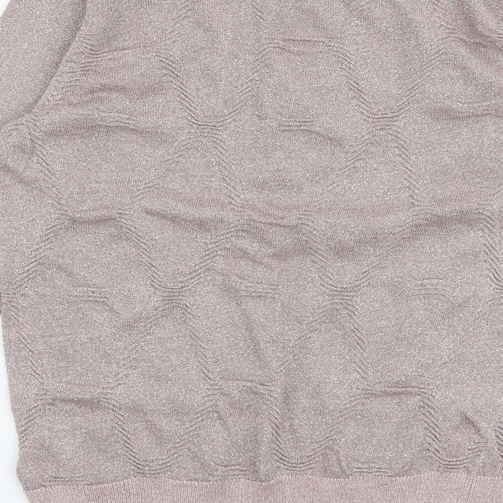 Topshop Womens Pink Round Neck  Viscose Pullover Jumper Size 8