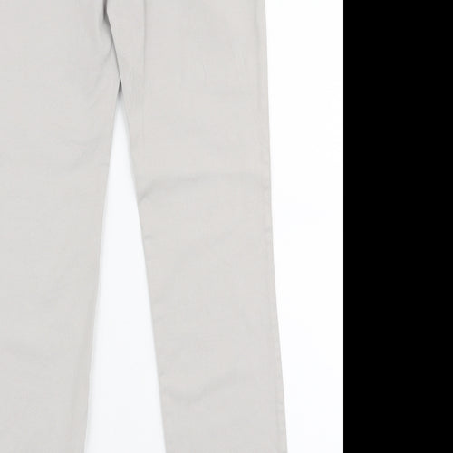 Warehouse Womens Grey  Viscose Trousers  Size 6 L28 in Slim Zip