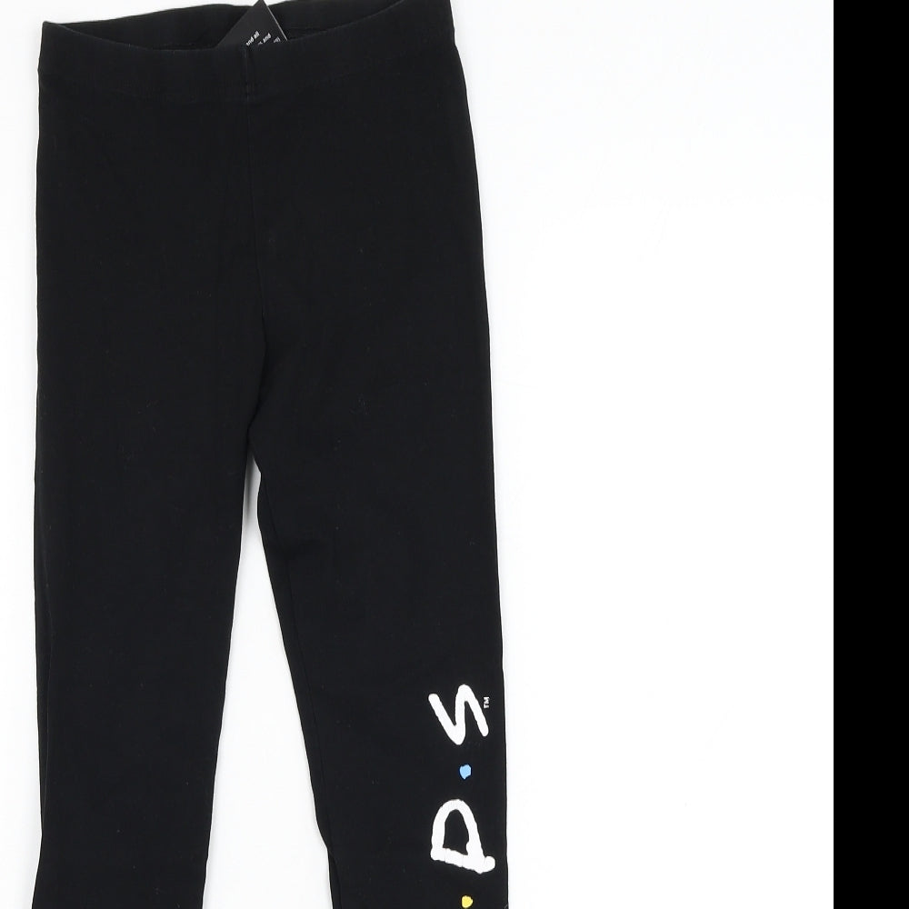 F&F Girls Black  Cotton Jogger Trousers Size 9 Years  Regular Pullover - Friends