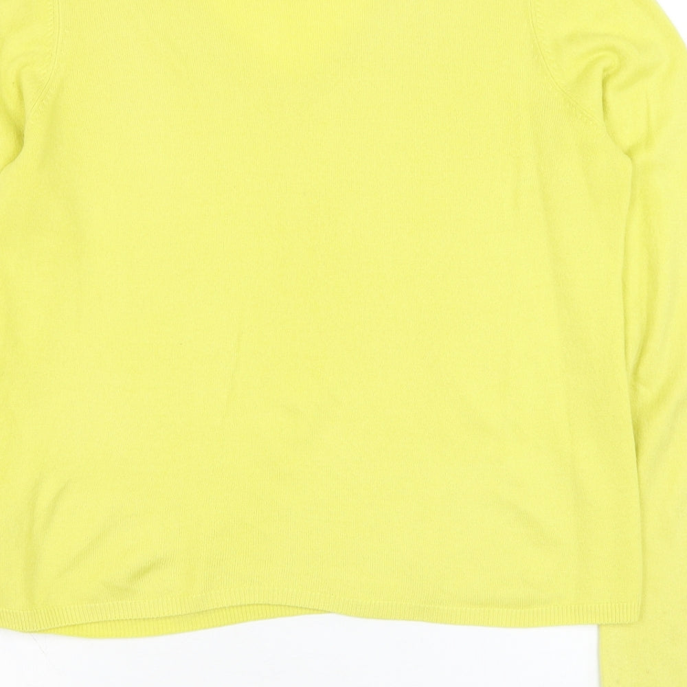 Marks and Spencer Womens Yellow V-Neck  Acrylic Pullover Jumper Size 12
