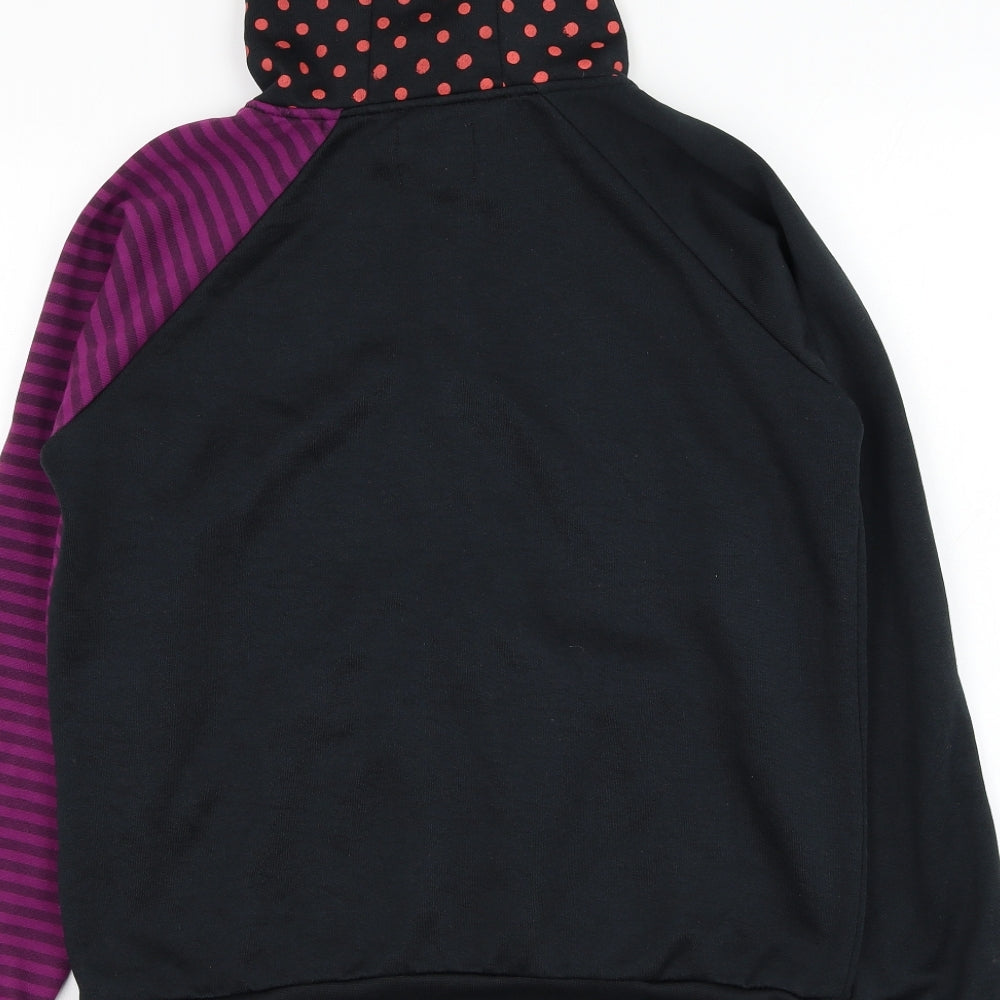 Volcom Womens Black  Polyester Full Zip Hoodie Size M  Zip