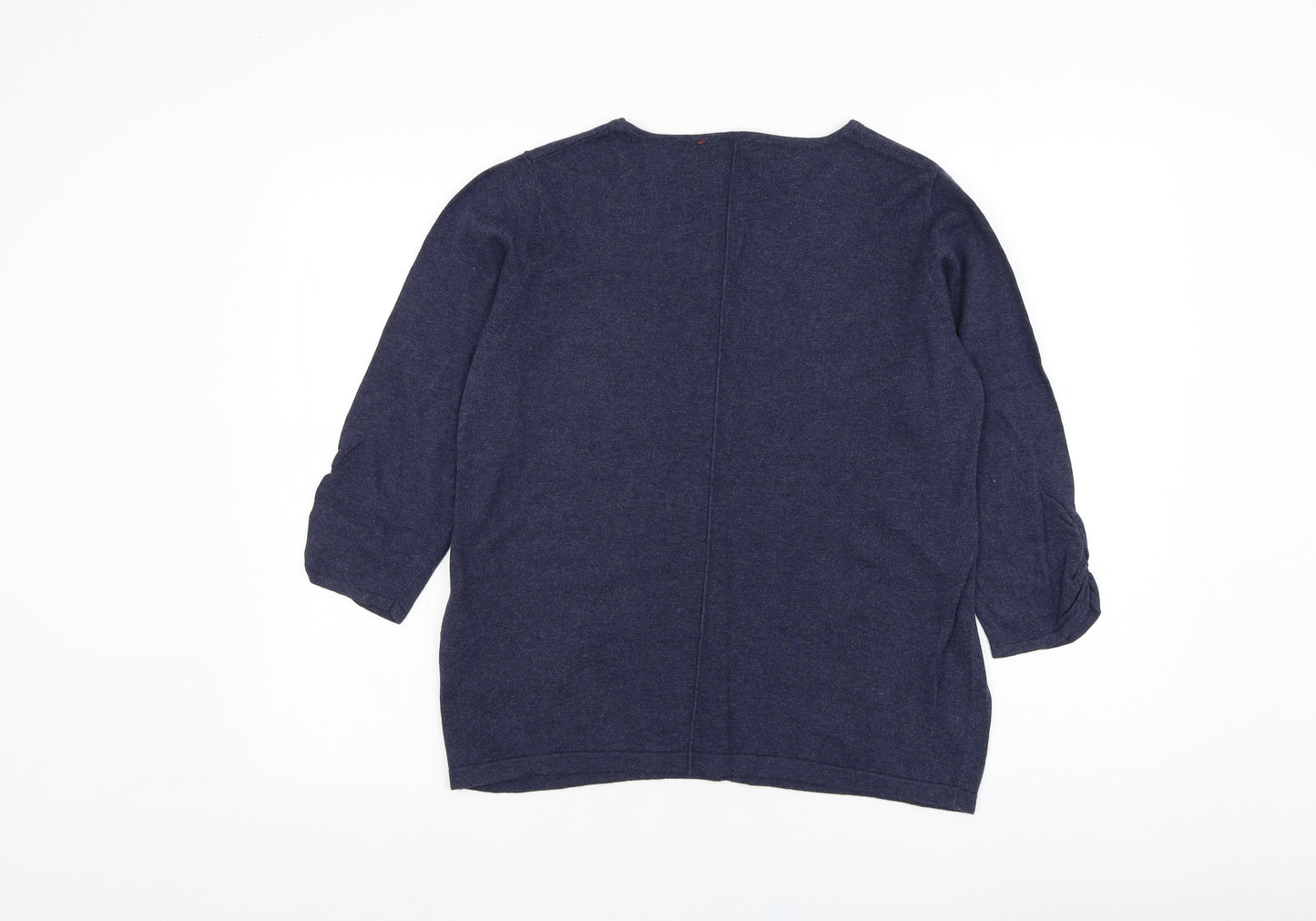 Cecil Womens Blue Round Neck  Cotton Pullover Jumper Size M