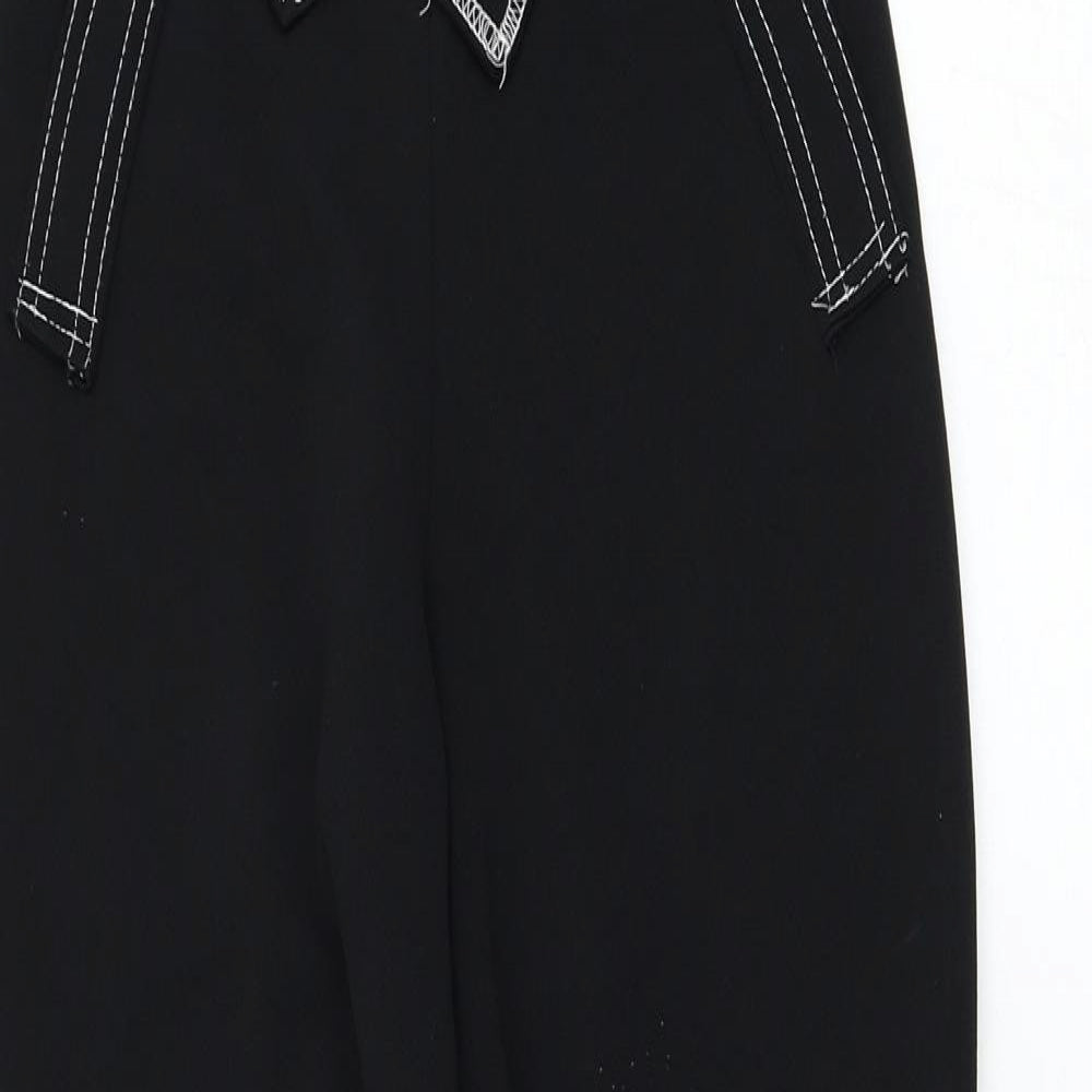 PRETTYLITTLETHING Womens Black  Polyester Carrot Trousers Size 6 L27 in Regular