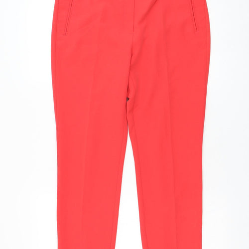 Adrianna Papell Womens Red  Polyester Trousers  Size 10 L26 in Regular Zip