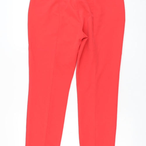 Adrianna Papell Womens Red  Polyester Trousers  Size 10 L26 in Regular Zip