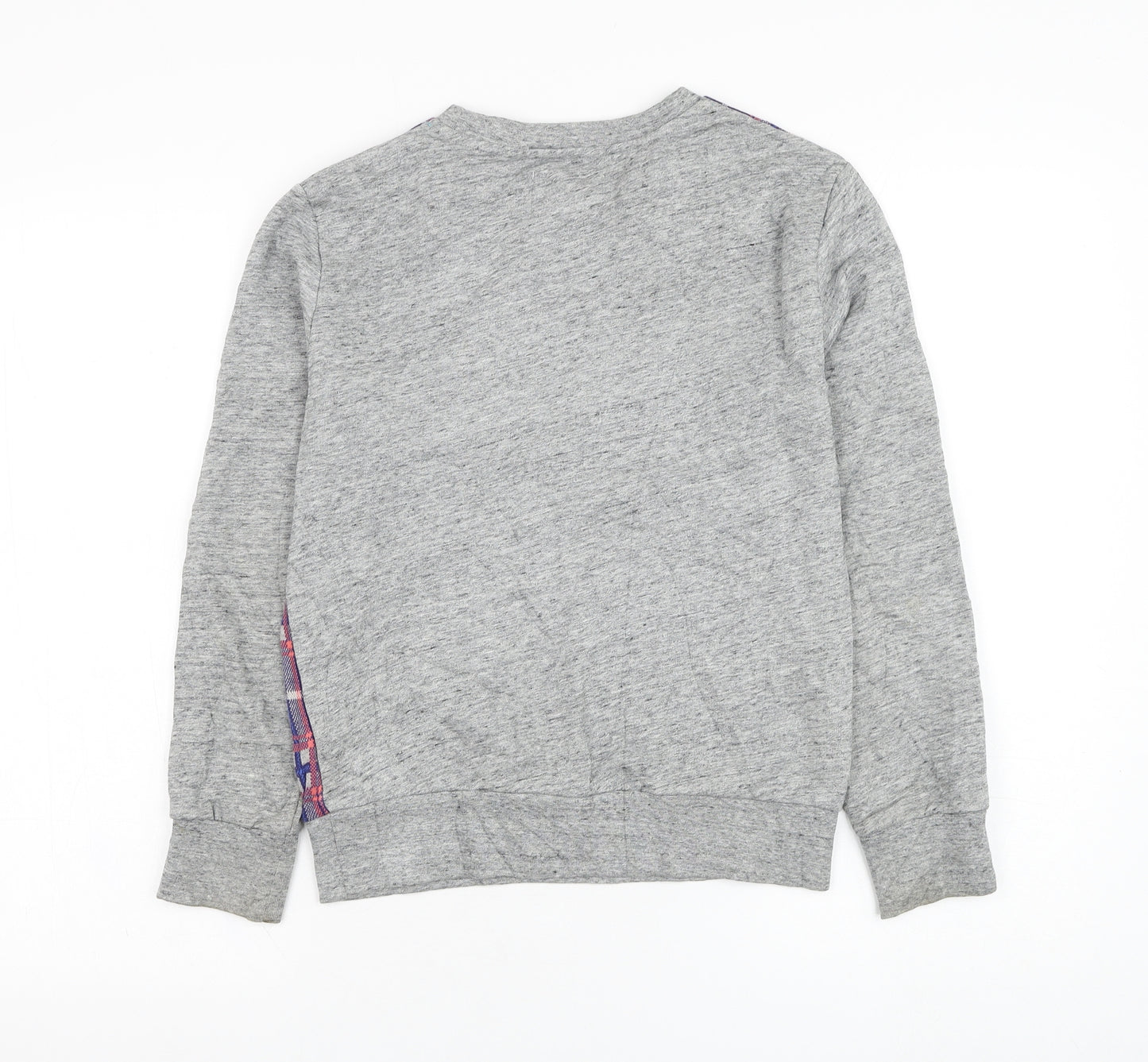 Johnnieb Girls Grey Check Cotton Pullover Sweatshirt Size 11-12 Years  Pullover