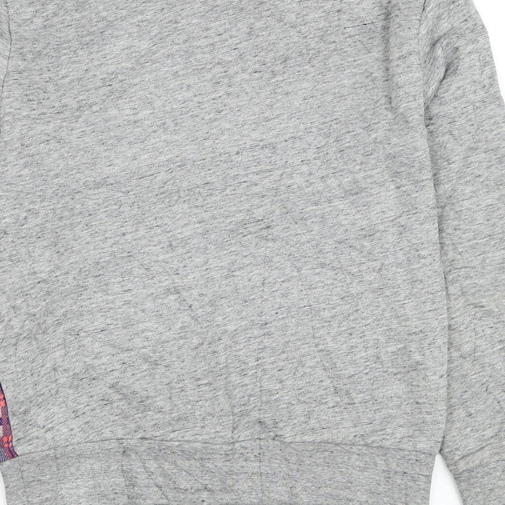 Johnnieb Girls Grey Check Cotton Pullover Sweatshirt Size 11-12 Years  Pullover