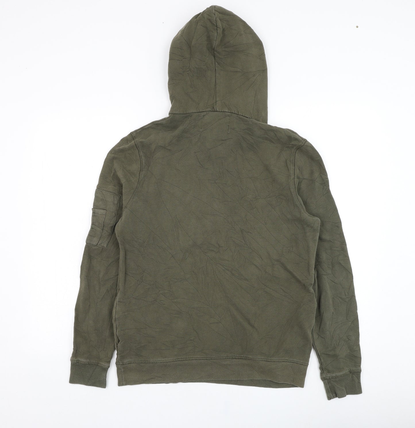 River Island Mens Green  Cotton Pullover Hoodie Size XS