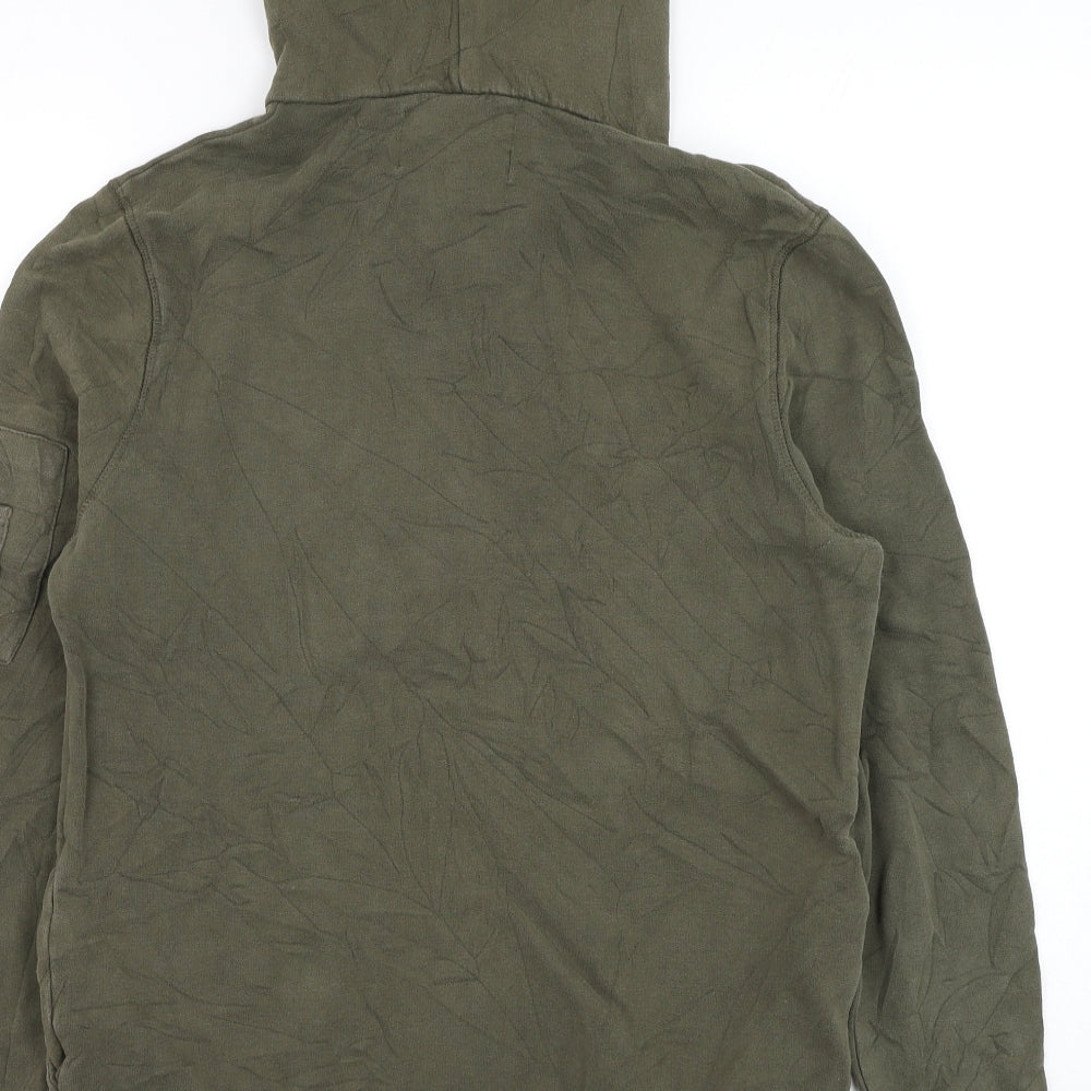River Island Mens Green  Cotton Pullover Hoodie Size XS