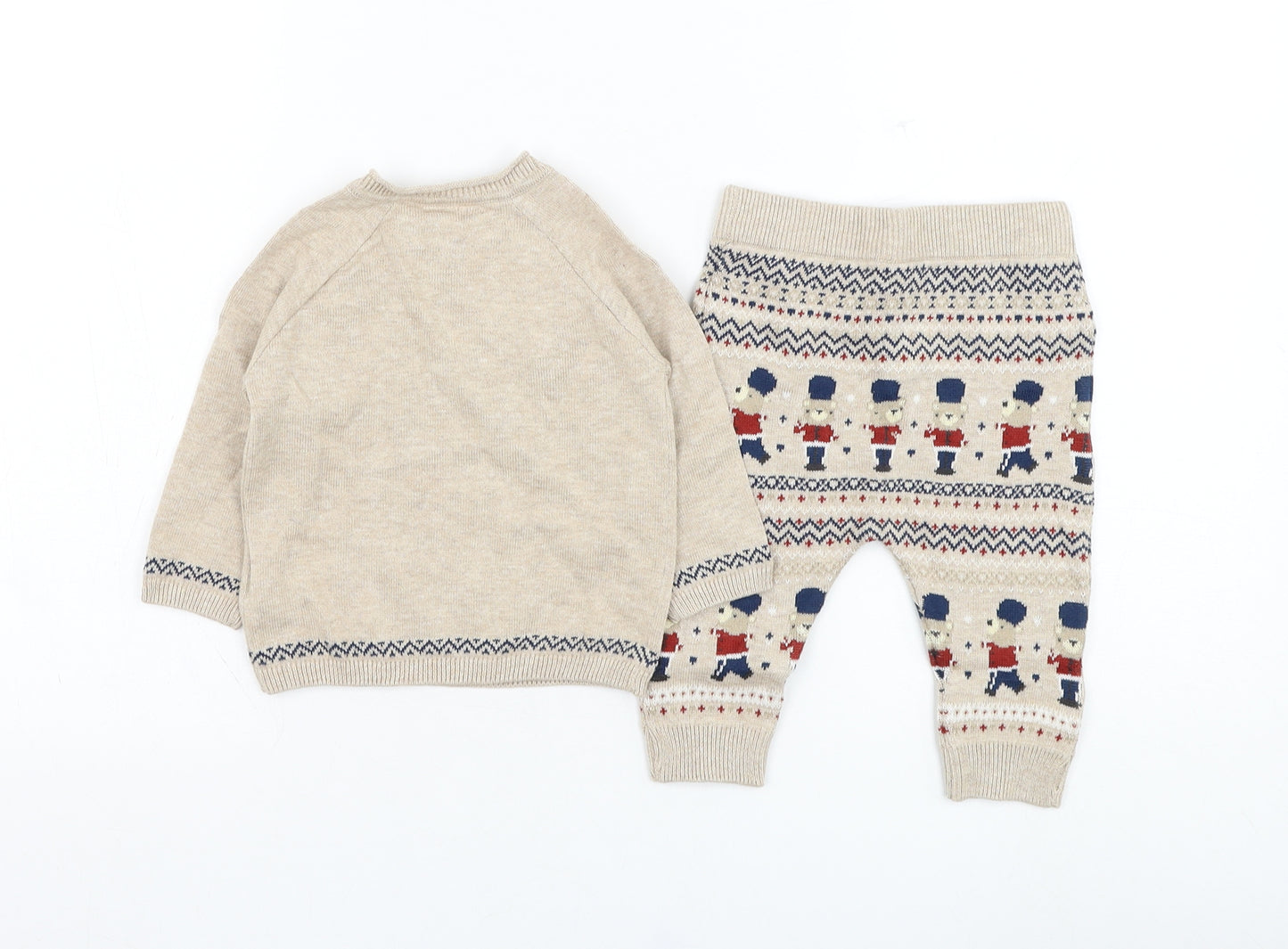 NEXT Boys Brown  Cotton Trousers Outfit/Set Size 3-6 Months  Pullover - Bear