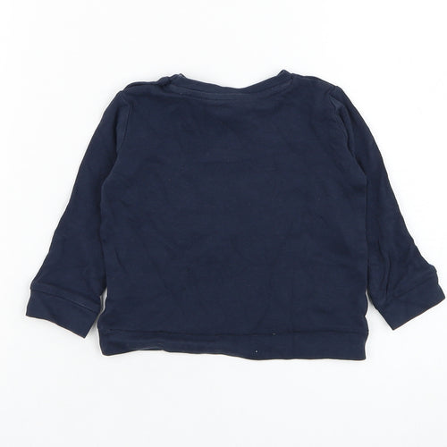 Pep&co Boys Blue  Cotton Basic T-Shirt Size 12-18 Months Round Neck Pullover - Slogan