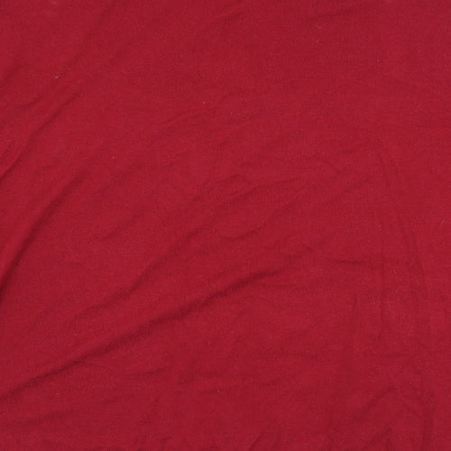 Zara Mens Red Round Neck  Polyester Pullover Jumper Size M
