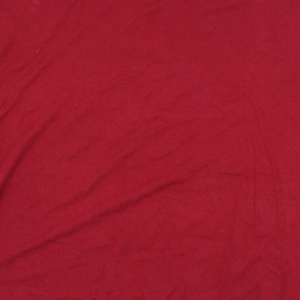Zara Mens Red Round Neck  Polyester Pullover Jumper Size M
