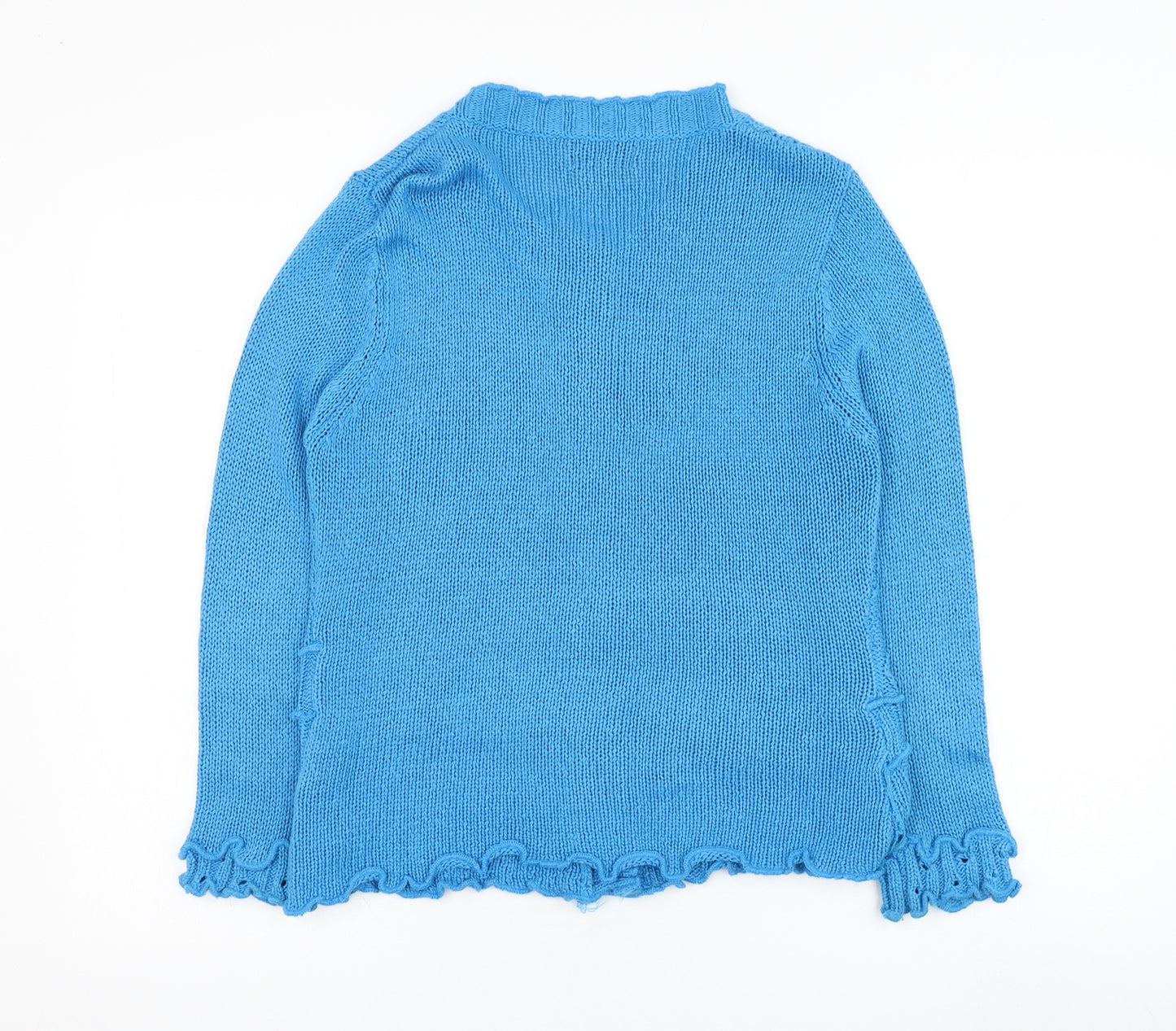 Tivoli  Womens Blue Round Neck  Polyester Cardigan Jumper Size S