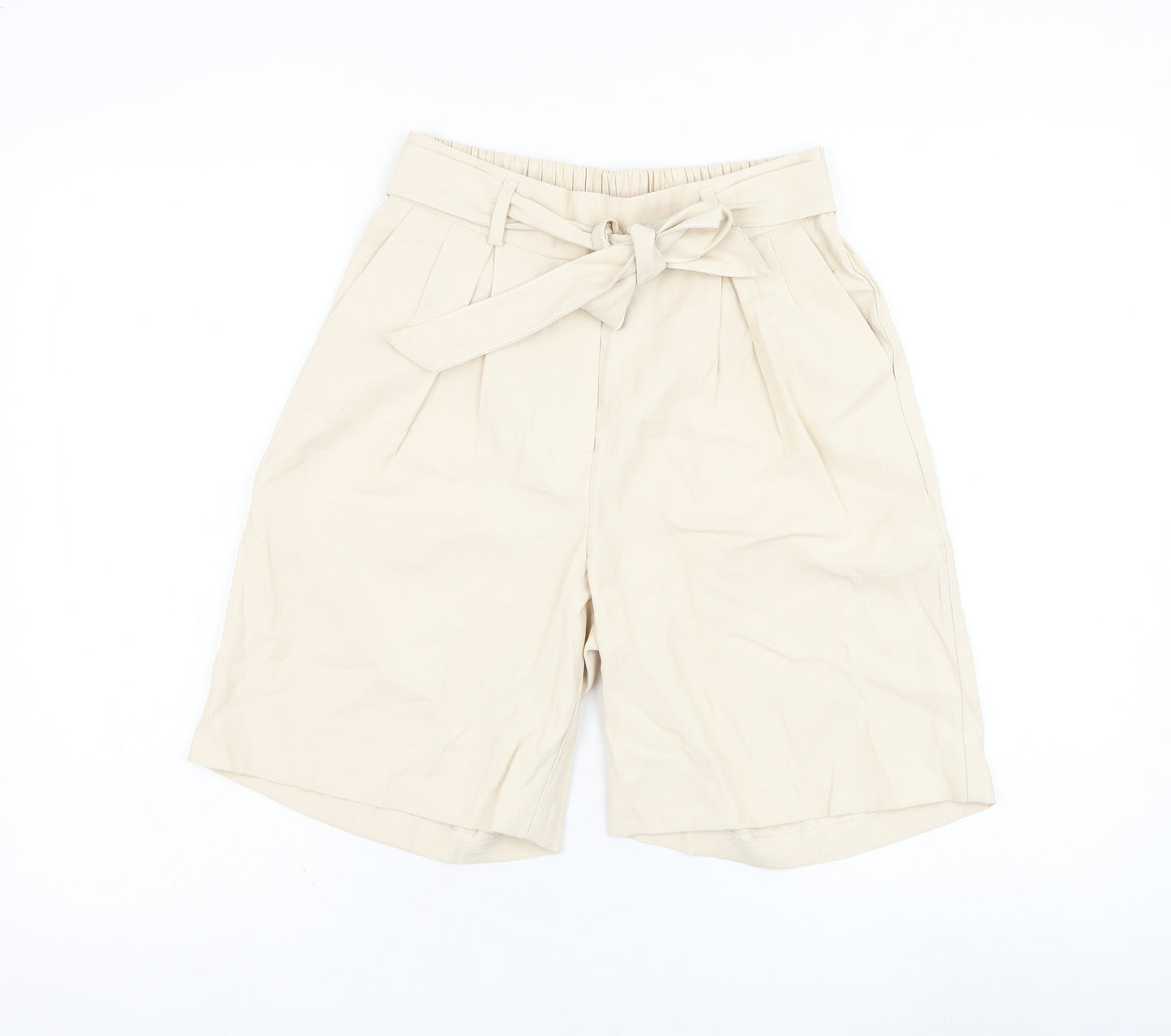 Primark Womens Beige  Viscose Bermuda Shorts Size 8 L8 in Regular